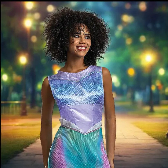 Womens Classic Ariel Mermaid Costume Live Action Disney Dress Large 12&ndash;14 {2}