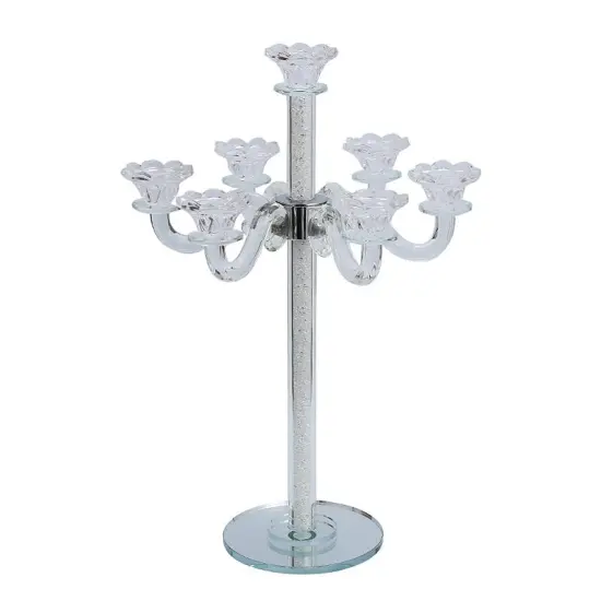Tall Crystal Candelabra 7 Arms Clear {1}