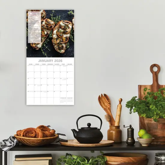 The Gifted Stationary 2026 Square Wall Calendar, Vegetarian Recipes, 16-Month Food Theme Hanging Calendar with 180 Reminder Stickers, Month Planner for Home, or Creative Spaces, 12x12 In Multicolor {2}