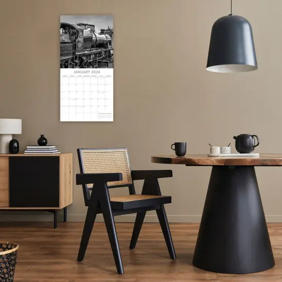 The Gifted Stationary 2026 Square Wall Calendar, Steam Trains - Black & White, 16-Month Animals Theme Hanging Calendar with 180 Reminder Stickers, Month Planner for Home, or Creative Spaces, 12x12 In Multicolor {2}