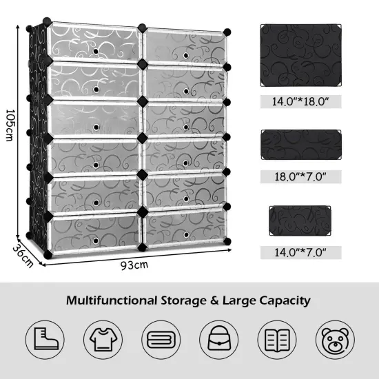 Costway 12 Cubic Portable Shoe Rack Shelf Cabinet Storage Closet Organizer Home Furni {3}