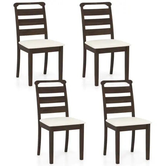 Costway Modern Dining Chair Set of 2/4 Upholstered Farmhouse Chairs with Rubber Wood Frame {8}