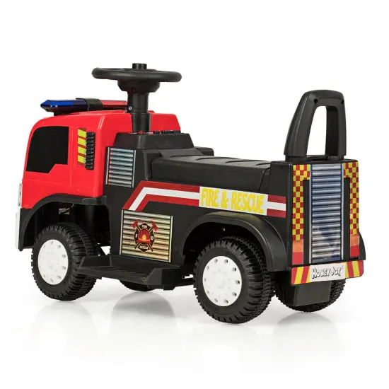 Costway Kids 6V Ride On Fire Truck Fire Engine Battery Powered w/ Siren {2}