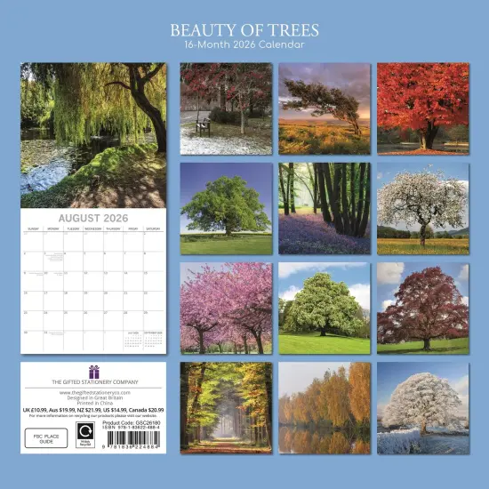 The Gifted Stationary 2026 Square Wall Calendar, Beauty of Trees, 16-Month Floral Theme Hanging Calendar with 180 Reminder Stickers, Month Planner for Home, or Creative Spaces, 12x12 In Multicolor {4}
