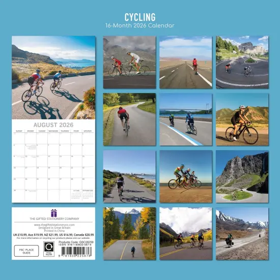 The Gifted Stationary 2026 Square Wall Calendar, Cycling, 16-Month Lifestyles Theme Hanging Calendar with 180 Reminder Stickers, Monthly Family Planner for Home & Creative Spaces, 30 x 30 cm Multicolor {4}