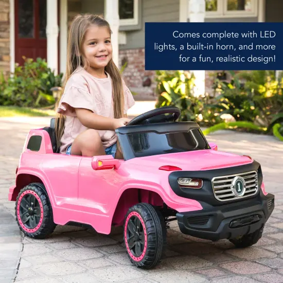 Best Choice Products 6V Kids Ride On Car Truck w/ Parent Control, 3 Speeds, LED Headlights, MP3 Player, Horn Pink {2}