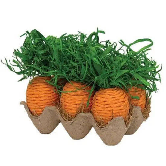 Set of 6 Egg Crate Carrots for Spring Decor and Seasonal Tabletop Display {1}