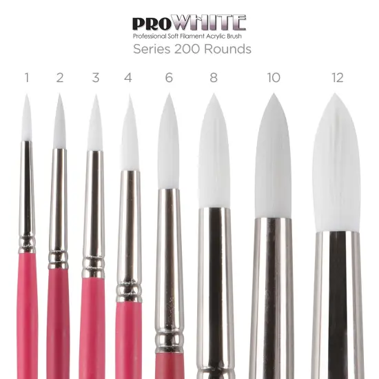 Creative Mark Pro White Soft Filament Acrylic Paint Brushes - BrightSets of 3 - Versatile Synthetic Brushes for Acrylic Painting , Gouache, Oils & Caseins {3}