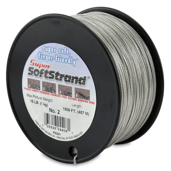 Super Softstrand, Vinyl-Coated Stranded Stainless Steel Picture Wrapping Wire, Size #6, 60 lb / 27 kg, 275 ft / 83 m {7}
