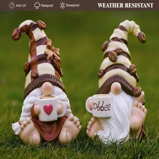 2PCS Coffee Gnomes Figurines Home Christmas Decoration {5}