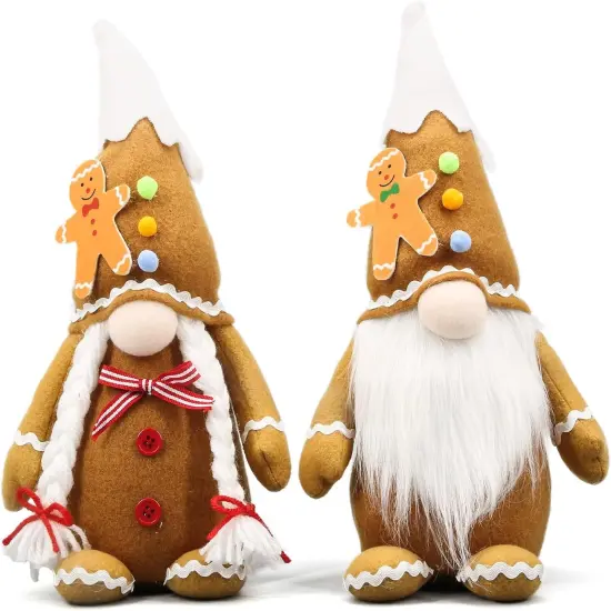 Christmas Gingerbread Man Gnomes Plush Couple {1}