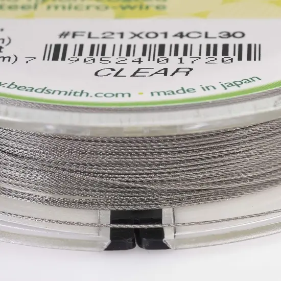 The Beadsmith Flex-Rite 21 Strand Nylon Coated, Stainless-Steel Beading Wire, Jewelry Making Supply (.014 Dia, Clear - 30 Ft) {3}