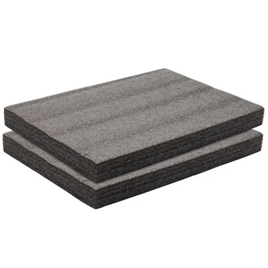 2-Pack Packing Foam Sheets - 16x12x1.5 Customizable Polyethylene Insert Pads for Tool Case Cushioning, Crafts Black {1}