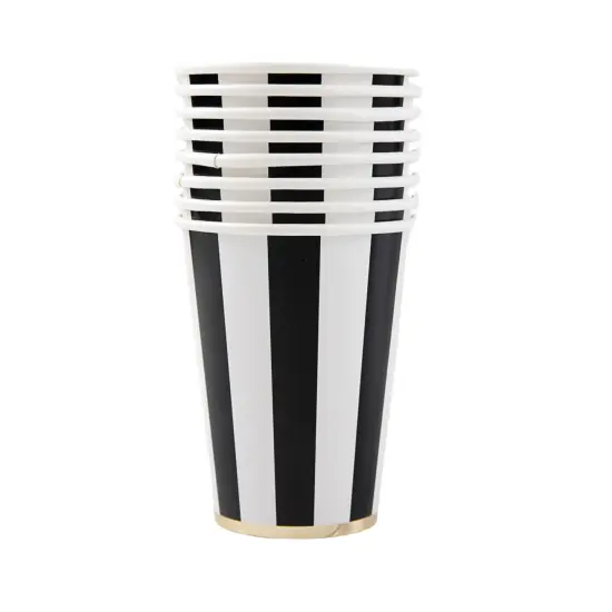 BLACK NOIR SIGNATURE CABANA STRIPE CUPS {6}