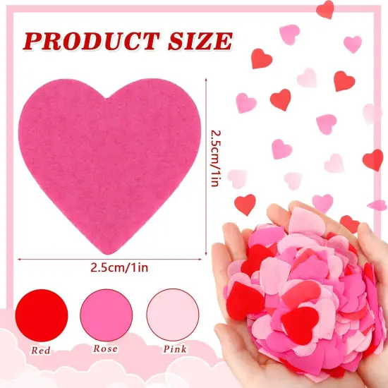 Valentine's Day Heart Paper Confetti, Red Heart Tissue Decorations Valentine Party Scatter Table Confetti Sprinkles Hearts for Balloons Wedding Birthday Festival Supplies {4}