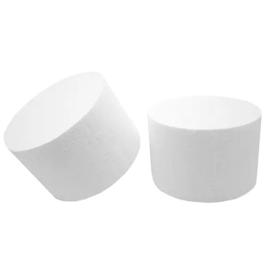 2-Pack Foam Cake Dummies, 6 x 4 In - Round Foam Cylinders for Cake Decorating, Crafts, Fake Display Cakes for Parties, Weddings & Anniversaries White {7}