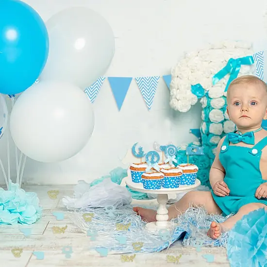 Gender Reveal Confetti - Gold and Blue for Baby Boy Shower Decorations, 250PCS for Gender Reveal and Table Decorations {3}