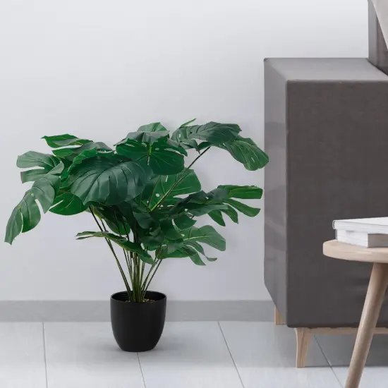 Living Real Looking Artificial Plant in Pot, Faux Plant for Indoor Decor, Green Potted Plant {4}