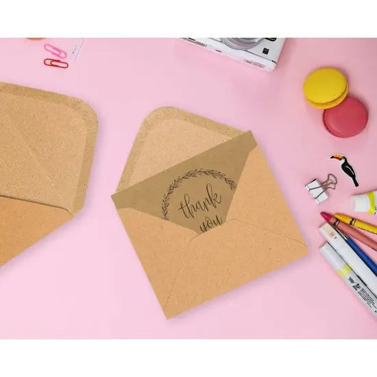 Juvale 100-Pack A2 Envelopes for Card Making Bulk - 5 x 4 Inch Kraft Paper Envelopes for Party Invitations, RSVP, Wedding, Baby Shower, Photos - 4 3/8 x 5 3/4 V-Flap Brown {2}