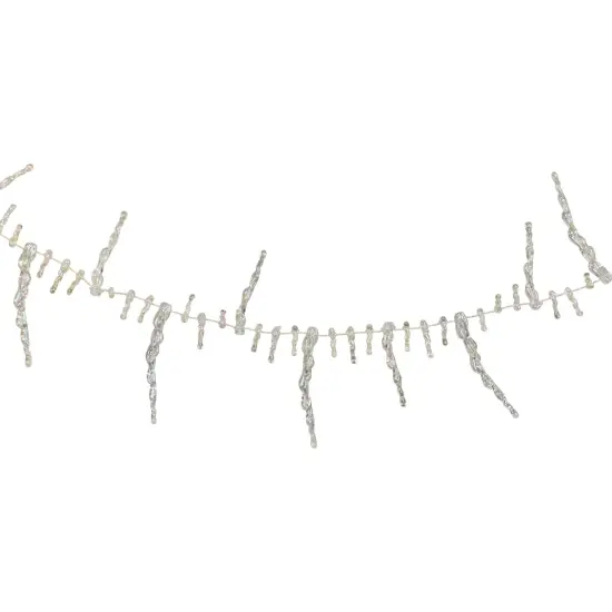 Northlight Clear Iridescent Icicle Beaded Artificial Christmas Garland - 8' x 2.5" {6}