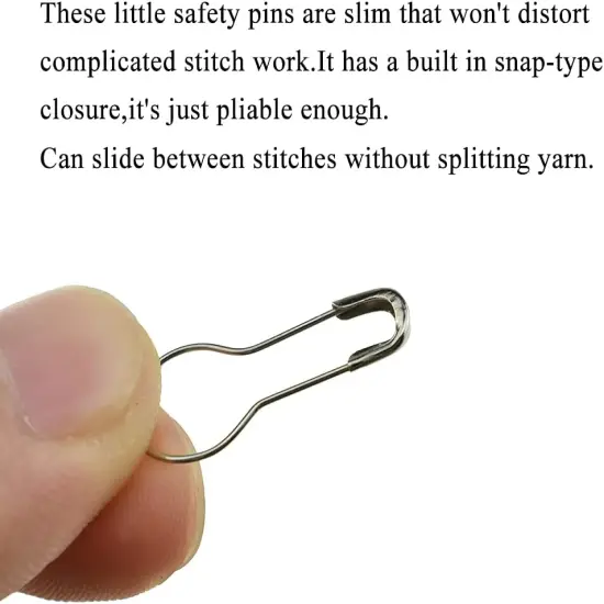 Bulb Metal Gourd Safety Pins 22mm Length Needle Fastener Closure Pear Shape Stitch Tag Marker Easy Use Spot Attach Sturdy Not Pop Ravel for Knit Sew Fabric Iron Silver 350pcs {4}