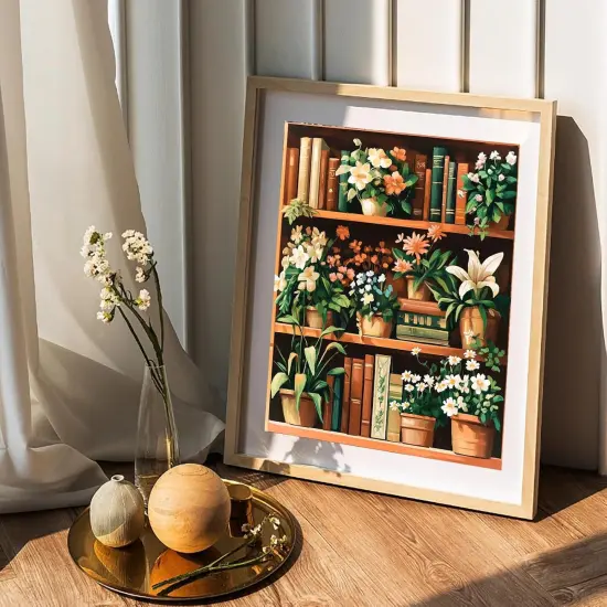 Plants Paint by Numbers for Adults-Paint by Numbers Kit for Adults, Bookshelf Painting by Numbers for Gift Home Wall Decor(Plants,16x20 inch) {3}