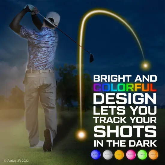 LED Golf Balls (3 Yellow) Best Glow in the Dark Golfer Gifts for Men and Women Night Golfing Unique Novelty Cool Birthday Dad Presents Light Up Fun Stuff Trick Gadgets Orange {5}