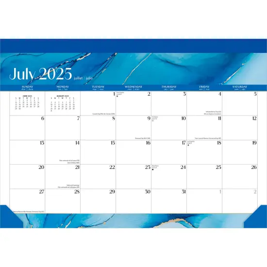 Crackled Blush | 2026 14x10 Inch 18 Months Monthly Desk Pad Calendar | July 2025 - December 2026 {1}