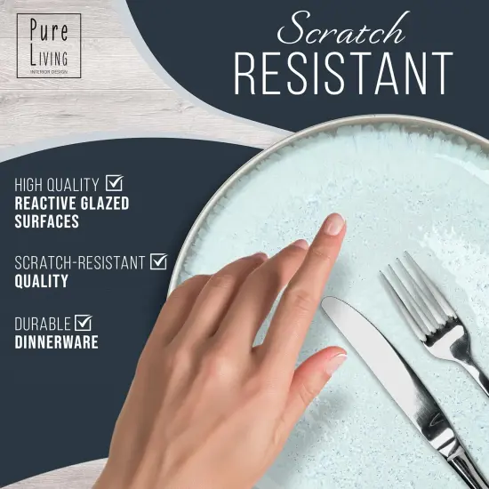 Coffee Mug Set of 4, Stylish Modern Beige-Blue Cups {5}