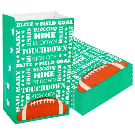 Juvale 36 Pack Football Party Favor Bags - Football Gift Bags for Treats, Snacks, and Goodies for Boys - Ideal for Kids Rugby Team and Sports Birthday Party Supplies (5.3 x 8.7 x 3.3 in) {1}