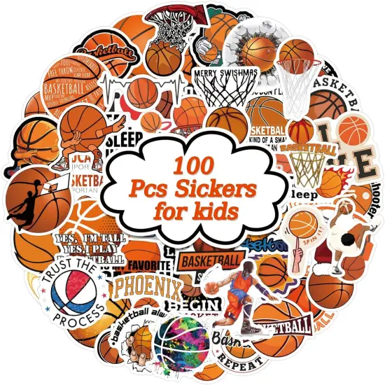 120 Pcs Basketball Stickers Cute Basketball Sticker Waterproof Vinyl Sticke for Water Bottles Laptop Skateboard Luggage Computer Stickes for Teens Girls Kids {2}