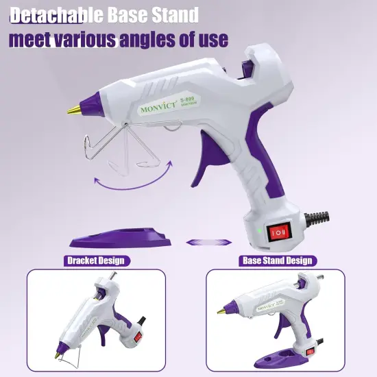 Full Size Hot Glue Gun with 60/100W and On/Off Switch, Dual Temp Heavy Duty Industrial Hot Melt Glue Gun with 15 Hot Glue Sticks (7/16") and 3 Finger Protectors for Craft, DIY and Repairs Visit the MONVICT Store {5}
