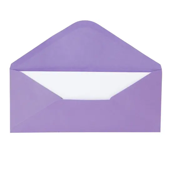 200 Pack #10 Purple Colored Envelopes Bulk - Gummed Seal Letter Size for Party Invitations, Business Mailing, Checks, Holidays, Greeting Cards, Thank You Notes (4.1in x 9.5in) {5}