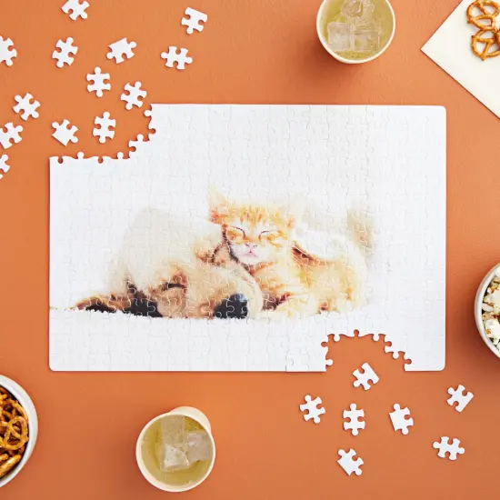 15 Pack Blank Sublimation Puzzles, Custom Puzzle for DIY Crafts, White Cardboard Heat Press Jigsaw, 16x11 in, 300 Pieces, Bulk {2}