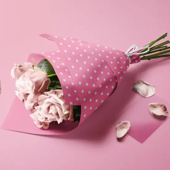 Wrapping Paper Roll-46.8sqft(17 Inch X 32.8 ft)-Reversible Gift Wrap Paper with Polka Dot Design for Girls,Birthday,Wedding,Baby Shower,All Holidays {4}