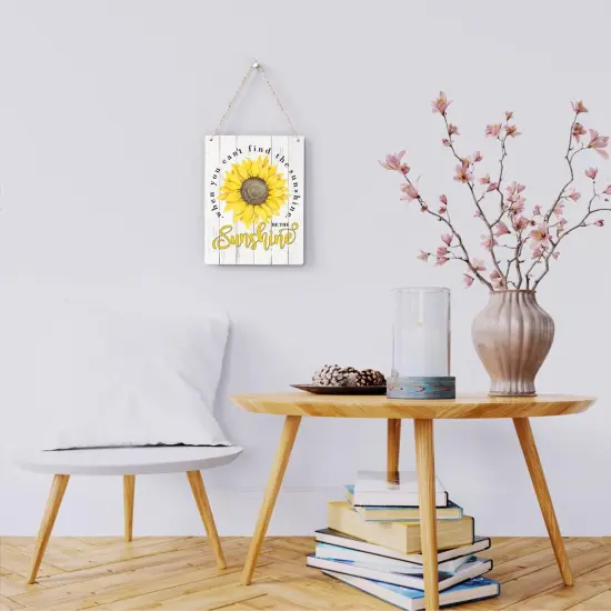 Rustic Be the Sunshine Wood Hanging Sign, Farmhouse Summer Sunshine Artwork Decor, Sunflowers Wooden Plaque Sign Wall Art Decor Signs Summer Home Office Decoration 8x10 Inches {2}