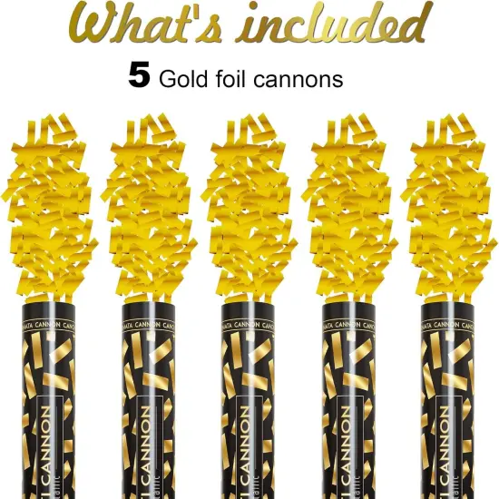 Confetti Cannons Confetti Poppers,15 Inch Gold Party Poppers Confetti Shooters, Yello Confetti Pop for Birthday Wedding Celebration Halloween Decorations Air Powered Confetti Gun {2}