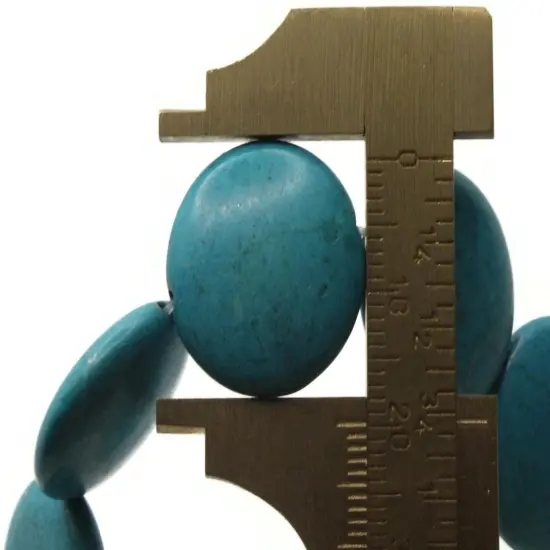 22 20mm Synthetic Turquoise Blue Coin Gemstone Beads {4}