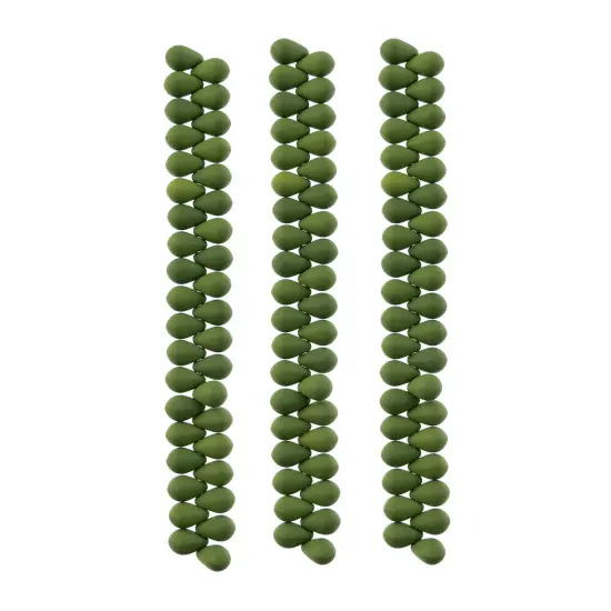 John Bead 114pcs 6x9mm Czech Glass White Alabaster Velvet Drop Bead Strands Green {3}
