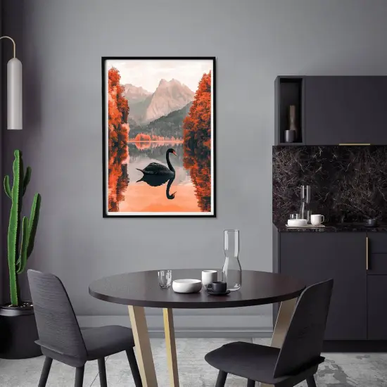 5D Diamond Art Kits for Adults, Black Swan Diamond Painting Art Animal DIY Full Round Drill Kits, Embroidery Rhinestone Diamond Crystal Craft Canvas Home Wall Decor 12x16 inch {3}