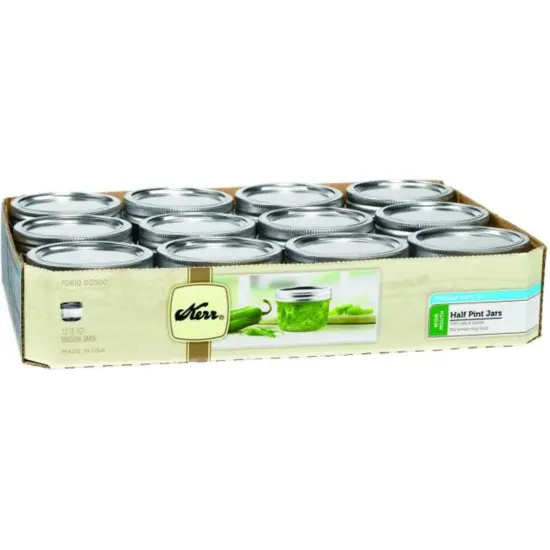 Ball Jarden Wide Mouth Half Pint Glass Mason Canning Jars Lids Bands 12 Count {5}