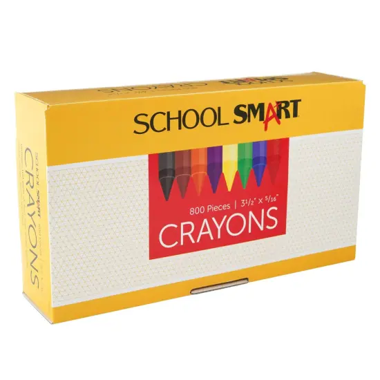School Smart Crayons, Standard Size, Assorted Colors, Pack of 800 {5}