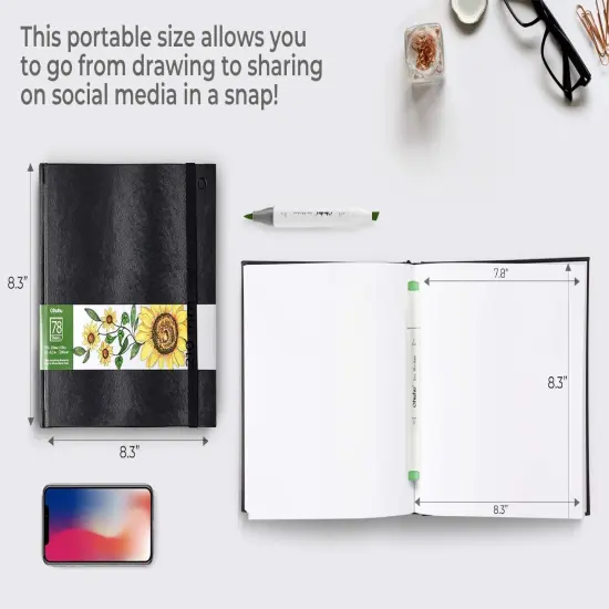 6 Pack: Ohuhu 8.3"x8.3" Sketchbook Marker Paper Pad {6}