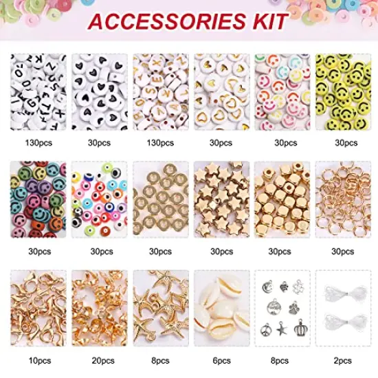 10800 Pieces Clay Beads for Friendship Bracelet Making Kit, 108 Colors Polymer Heishi Beads for Girls 8-12, Letter Beads for Jewelry Making Kit, for Preppy, Gifts, Crafts {3}