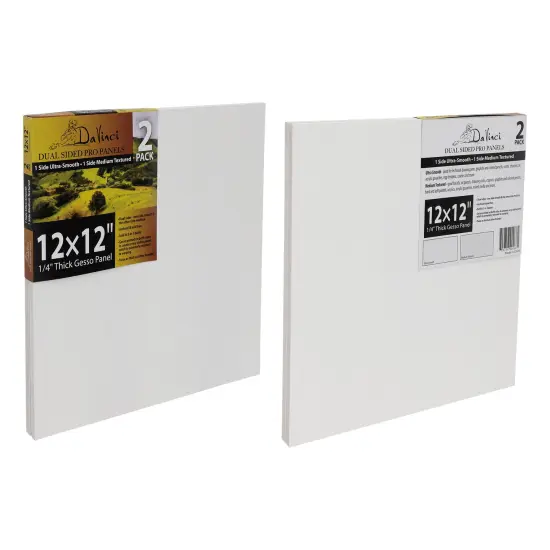 Jerry's Artarama Da Vinci Dual Sided Pro Panel Board - 20-Pack, 12x12" 6mm Deep Panels for Painting - Archival, Acid-Free Art Supplies - Ultra-Smooth & Medium Textured Paint Surfaces {3}