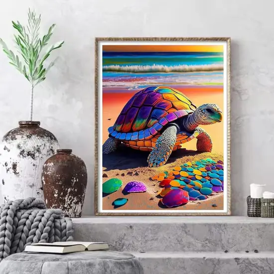 Eiazuiks Diamond Painting Kits for Adults, Colorful Turtle 5D DIY Diamond Art Kits Full Drill Diamond Dots for Gift Wall Decor and Relaxation Gem Arts 12x16 inch {5}