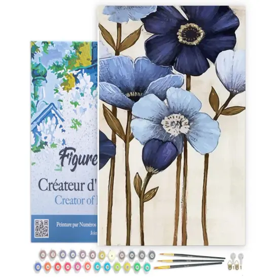 Figured'Art Paint by Numbers Kit for Adults with Frame Orchid 16"x20" - Craft Art Painting DIY Kit Canvas Already Stretched on a Wooden Frame {1}