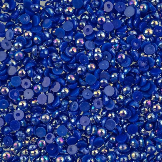 Crystal Lane DIY SS16(4mm) Plastic Pearl Flatback Rhinestones, 975pcs Dark Blue AB {1}