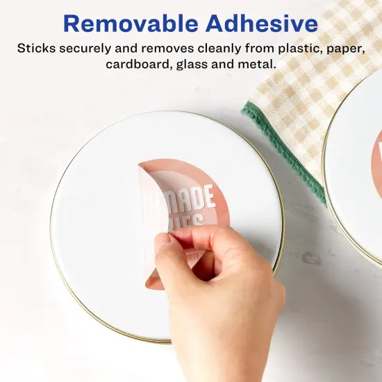 Avery Matte White Removable Round Labels with Sure Feed Technology, Print-to-the-Edge, 3.5" diameter {2}