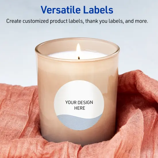 Avery Printable Round Labels with Sure Feed Technology, Pre-Printed Colorful Design, Matte White, 3" Diameter, Laser & Inkjet Compatible, 60 Total, Great for Branding, Marketing, and Events {6}